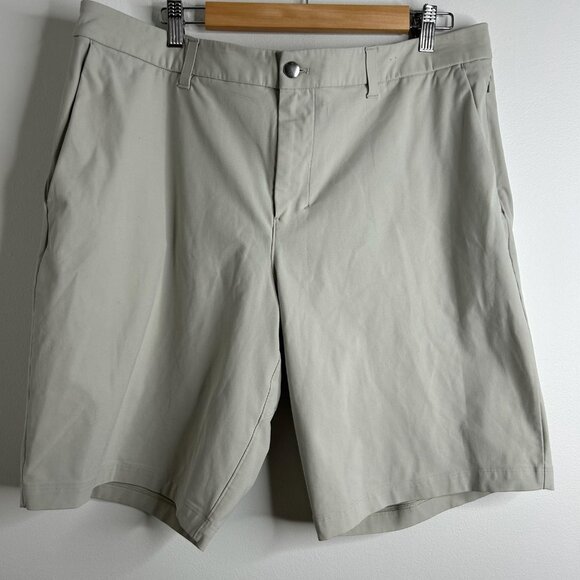 Lululemon Shorts Mens 38 Gray Commission Chino Golf Stretch Zip Pocket ABC Tech - Picture 1 of 15